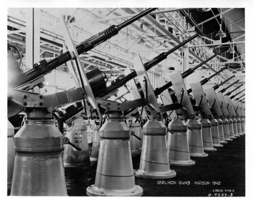 20mm Oerlikon guns coming off a Hudson Motor assembly line in Detroit