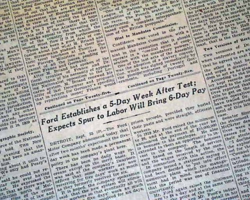 Henry ford 5 day work week #9